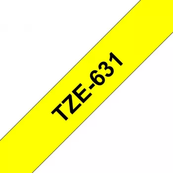 Labelband Brother TZe-631 (TZe) 12 mm x 8 m, schwarz auf gelb
