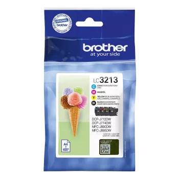 Patronenset Brother LC3213VALDR Schwarz Cyan Magenta Gelb