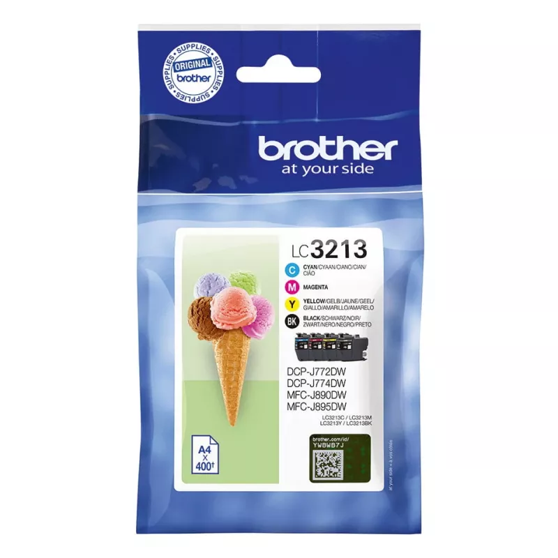 Patronenset Brother LC3213VALDR Schwarz Cyan Magenta Gelb