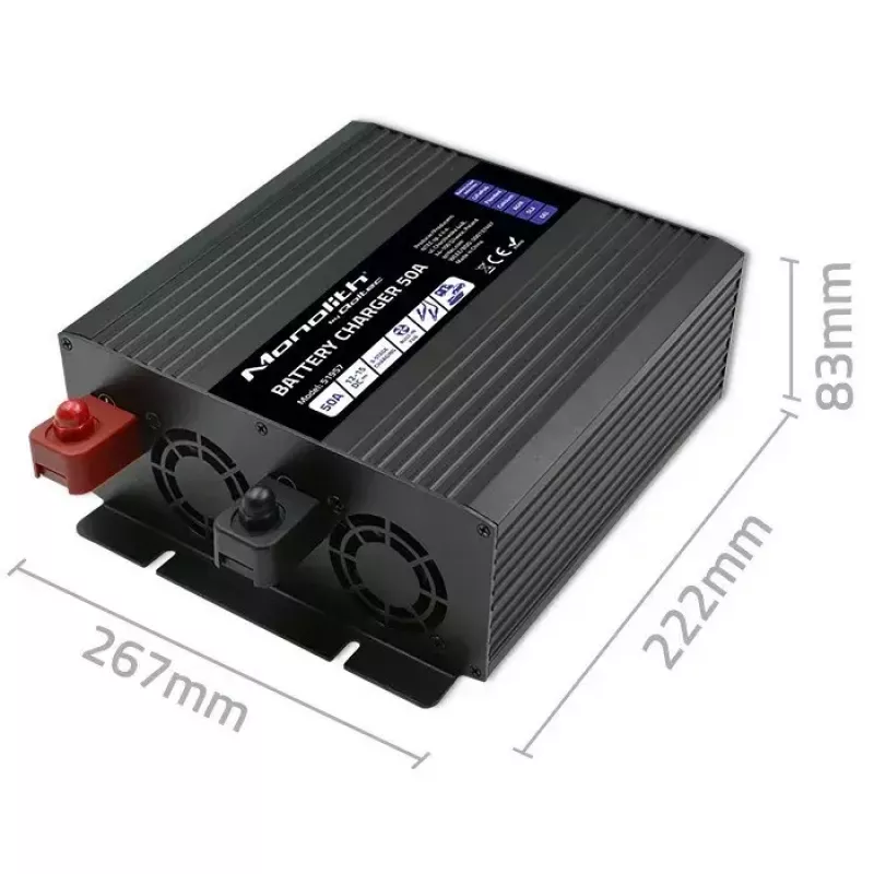Batterieladegerät QOLTEC 51957 50A 12V für LiFePO4, AGM, GEL, SLA-Batterien