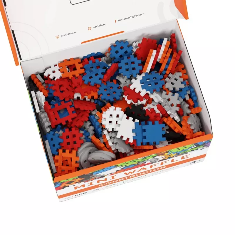 Spielzeug-Baukastenset Marioinex Mini Waffle Konstruktor 500, 500 Teile, maschinenwaschbar, mehrfarbig
