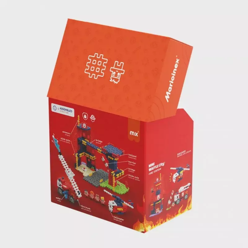 Spielzeugbauset Marioinex Waffle Blocks Feuerwehrstation 280 Teile, Modell 906279