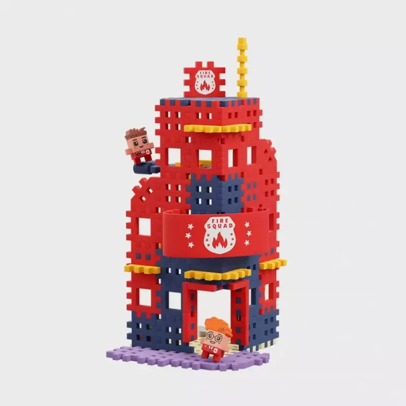 Spielzeugbauset Marioinex Waffle Blocks Feuerwehrstation 280 Teile, Modell 906279