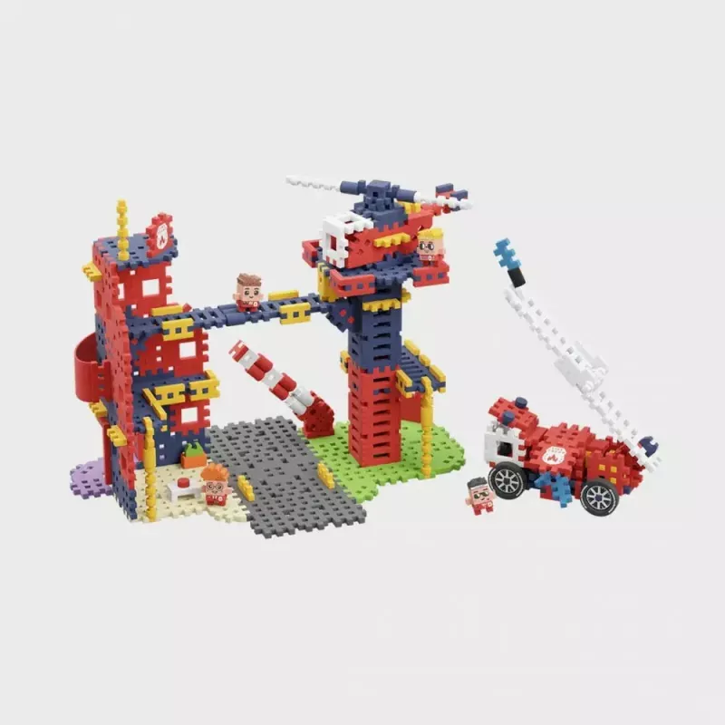 Spielzeugbauset Marioinex Waffle Blocks Feuerwehrstation 280 Teile, Modell 906279