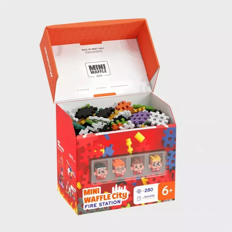 Spielzeugbauset Marioinex Waffle Blocks Feuerwehrstation 280 Teile, Modell 906279