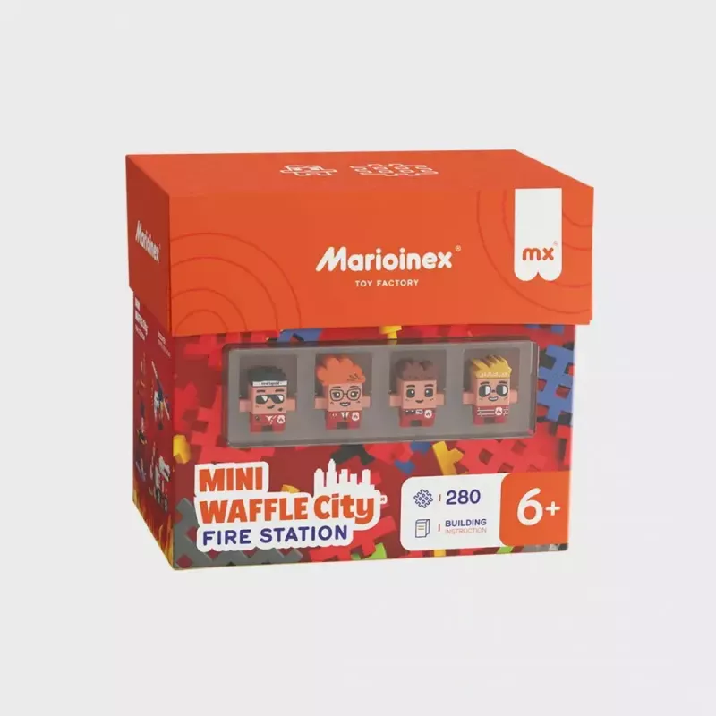 Spielzeugbauset Marioinex Waffle Blocks Feuerwehrstation 280 Teile, Modell 906279