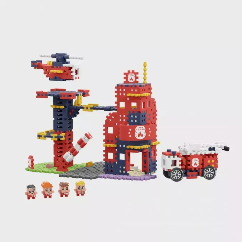 Spielzeugbauset Marioinex Waffle Blocks Feuerwehrstation 280 Teile, Modell 906279