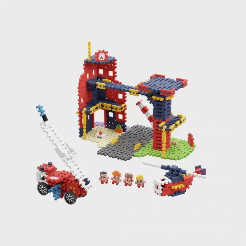 Spielzeugbauset Marioinex Waffle Blocks Feuerwehrstation 280 Teile, Modell 906279
