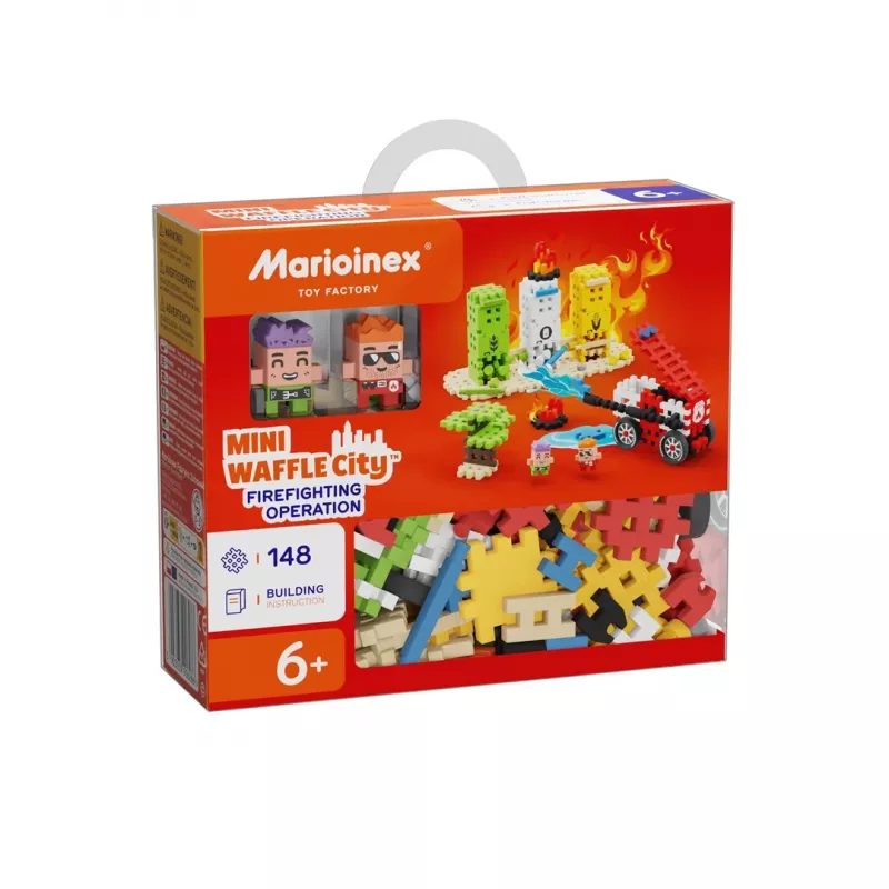 Marioinex Blocks Waffle Mini Feuerwehreinsatz, 148 Teile, mehrfarbig, ab 6 Jahren
