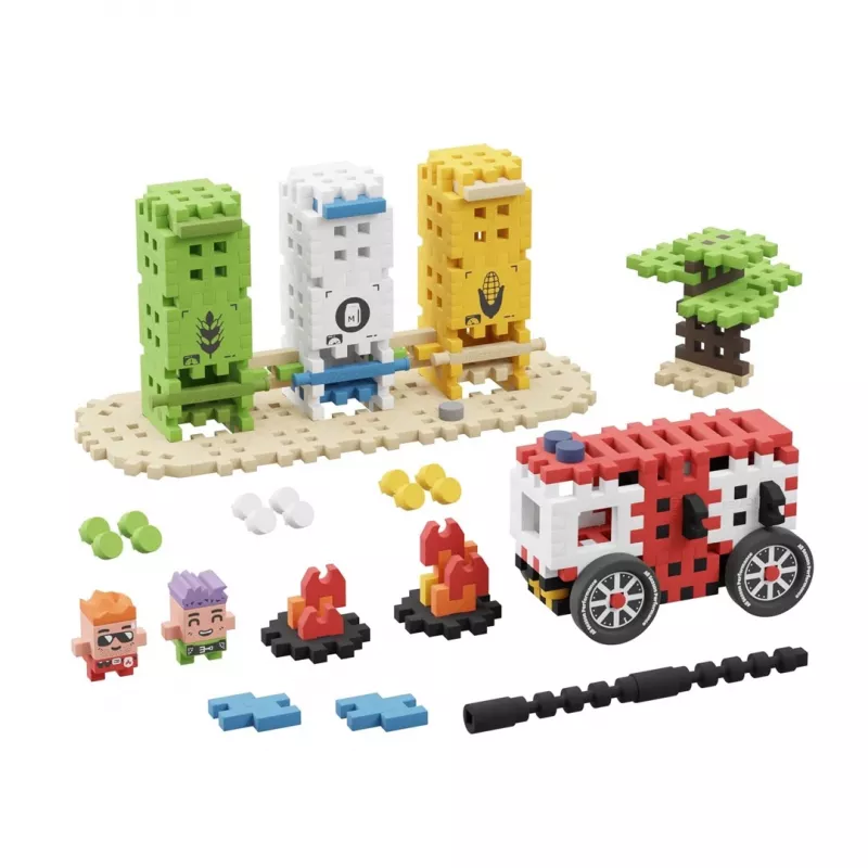 Marioinex Blocks Waffle Mini Feuerwehreinsatz, 148 Teile, mehrfarbig, ab 6 Jahren