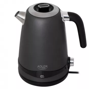 Adler Wasserkocher | AD 1295g SS | Elektrisch | 2200 W | 1,7 L | Edelstahl | 360° drehbarer Sockel | Grau