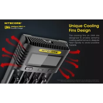 Nitecore UM4 Ladegerät Haushaltsbatterie DC Lithium-Eisenphosphat Lithium-Ionen Nickel-Cadmium