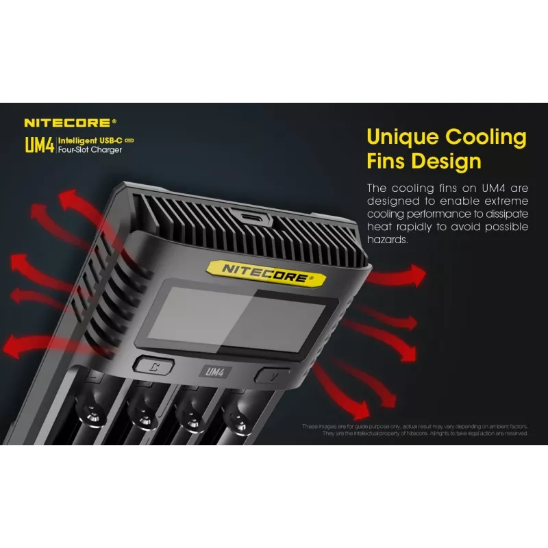 Nitecore UM4 Ladegerät Haushaltsbatterie DC Lithium-Eisenphosphat Lithium-Ionen Nickel-Cadmium
