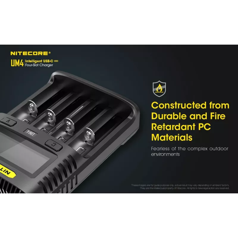 Nitecore UM4 Ladegerät Haushaltsbatterie DC Lithium-Eisenphosphat Lithium-Ionen Nickel-Cadmium