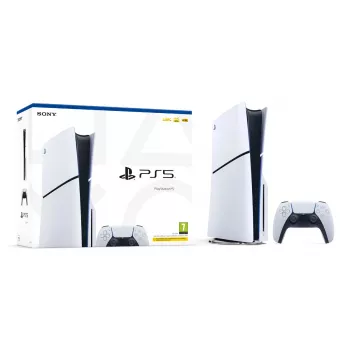Spielkonsole Sony PlayStation 5 schlank — 1 TB SSD, AMD Ryzen Zen 2 8-Kern 3,5 GHz, AMD RDNA 2 10,3 TFLOPS, 8K HDR, VR-fähig, Bluetooth 5.1, Wi‑Fi, Gigabit Ethernet
