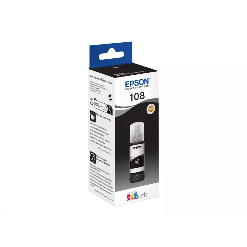 EPSON 108 EcoTank Schwarze Tintenflasche