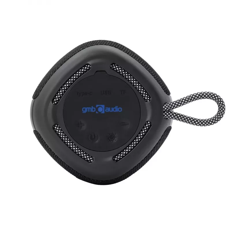 Tragbarer Lautsprecher Gembird SPK-BT-LED-03-BK Schwarz