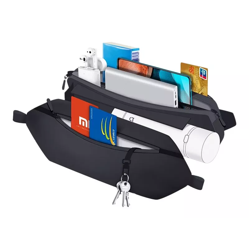 Hüfttasche Xiaomi Sports Fanny Pack Stoff Kunstleder Schwarz 2,25L Unisex