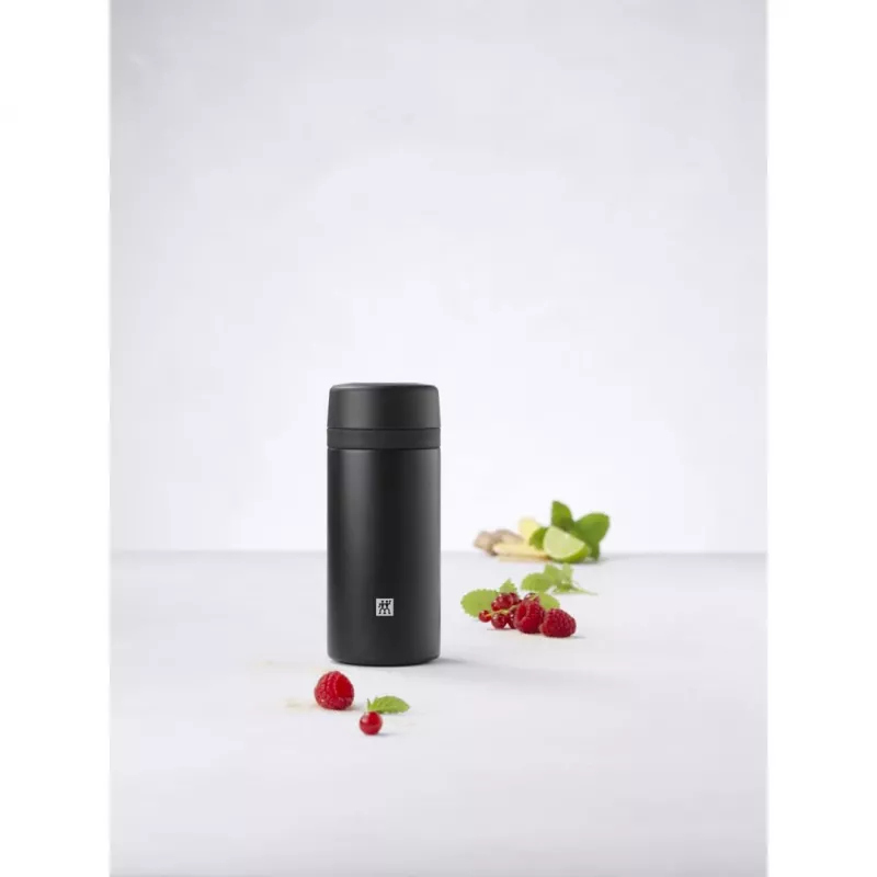 Isolierflasche ZWILLING THERMO 0,42 L, Edelstahl, Schwarz, 7 h heiß / 10 h kalt