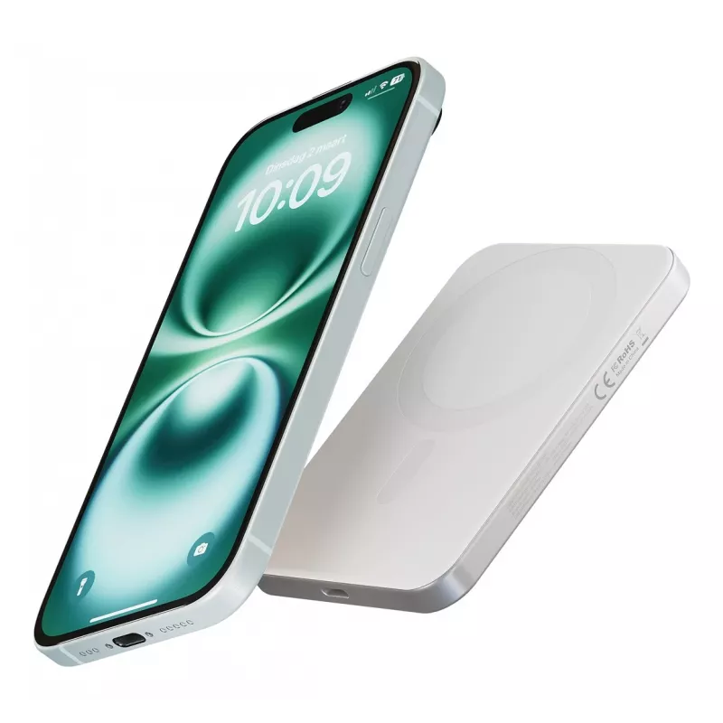 ZENS Pro 1 schlank 5000 mAh Kabelloses Laden Weiß