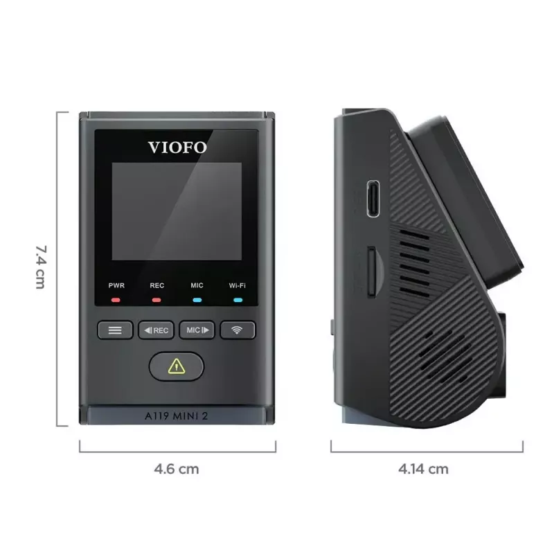 Dashcam VIOFO A119 MINI 2-G GPS – 1‑Kanal Quad HD 2560×1440, Sony STARVIS 2 IMX675, 60 fps, 140° F1.6, GPS, Wi‑Fi, Dual‑Band, Parkmodus