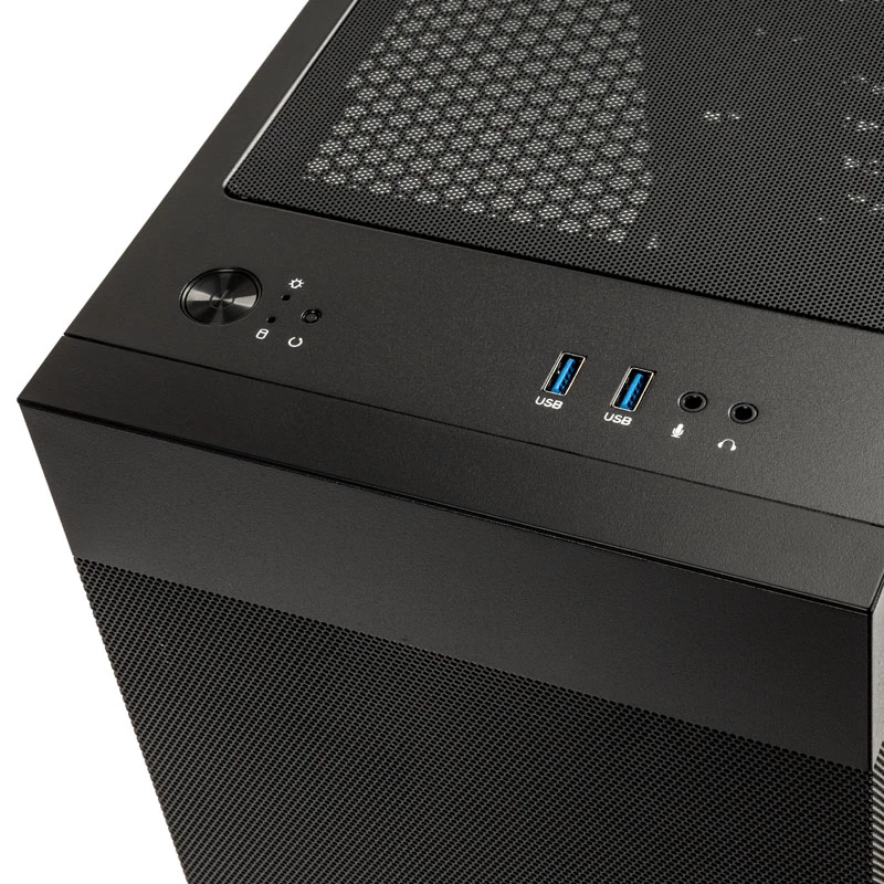 Lian Li LANCOOL 205M Mesh Micro-ATX-Gehäuse, gehärtetes Glas, Schwarz