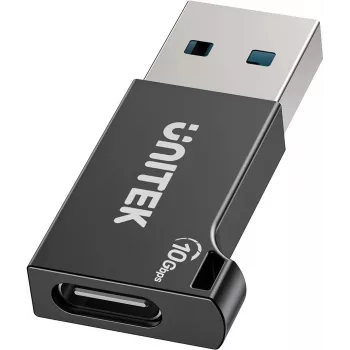 Unitek USB-C auf USB-A Adapter A1049ABK01 — schwarz, kompakter Adapter USB-C (Buchse) auf USB-A (Stecker)