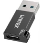 Unitek USB-C auf USB-A Adapter A1049ABK01 — schwarz, kompakter Adapter USB-C (Buchse) auf USB-A (Stecker)