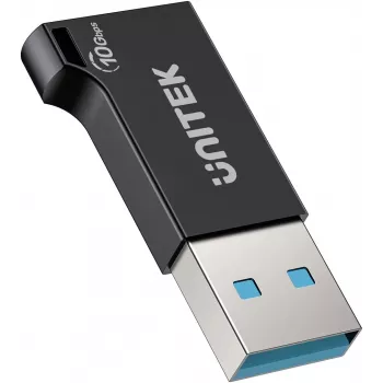 Unitek USB-C auf USB-A Adapter A1049ABK01 — schwarz, kompakter Adapter USB-C (Buchse) auf USB-A (Stecker)