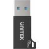 Unitek USB-C auf USB-A Adapter A1049ABK01 — schwarz, kompakter Adapter USB-C (Buchse) auf USB-A (Stecker)