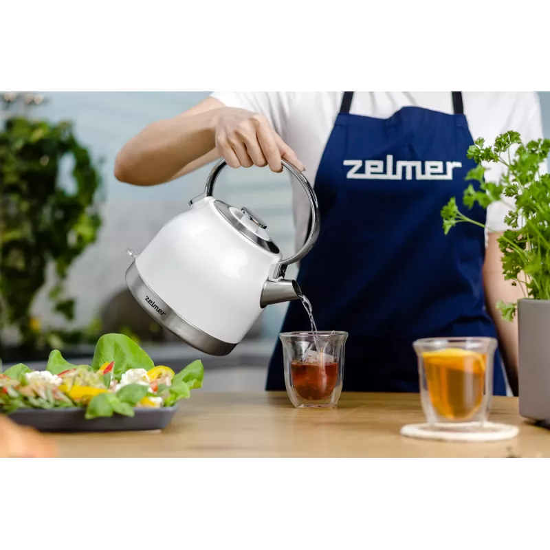 Zelmer ZCK7940 Wasserkocher 1,5 L 2200 W Edelstahl, Weiß