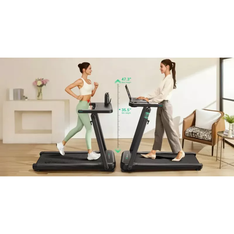 Urevo Laufband mit integriertem Arbeits- und Übungstisch Foldi 3S Maximales Benutzergewicht 120 kg Mindestgeschwindigkeit 1 km/h Höchstgeschwindigkeit 12 km/h