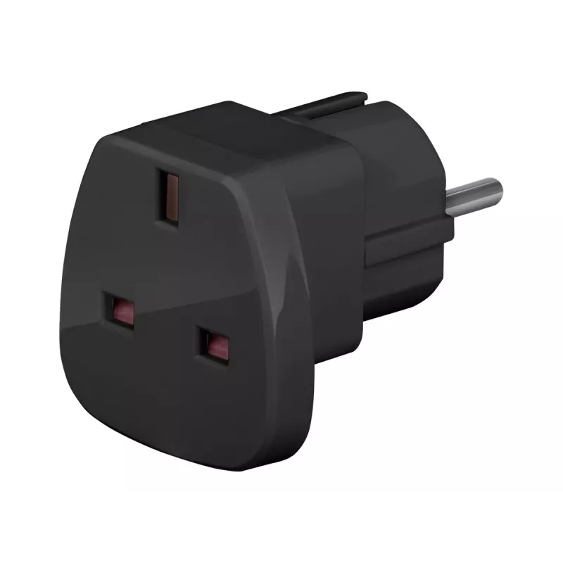 Wentronic Goobay Reiseadapter, Schwarz - UK-Stecker > Typ F (Typ F, CEE 7/7) (94271)