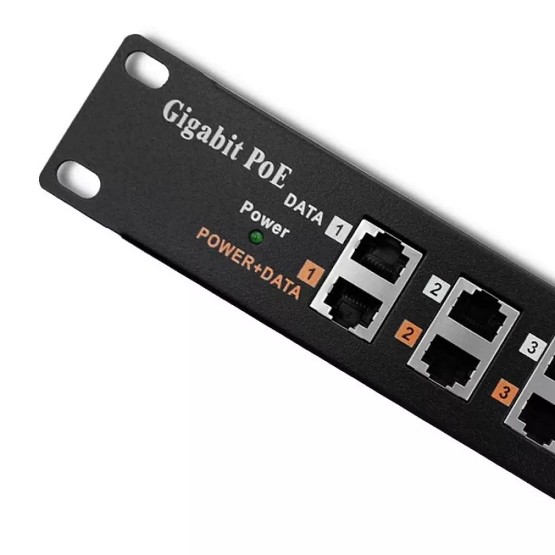 Patchpanel QOLTEC 54478 12 Ports PoE Schwarz