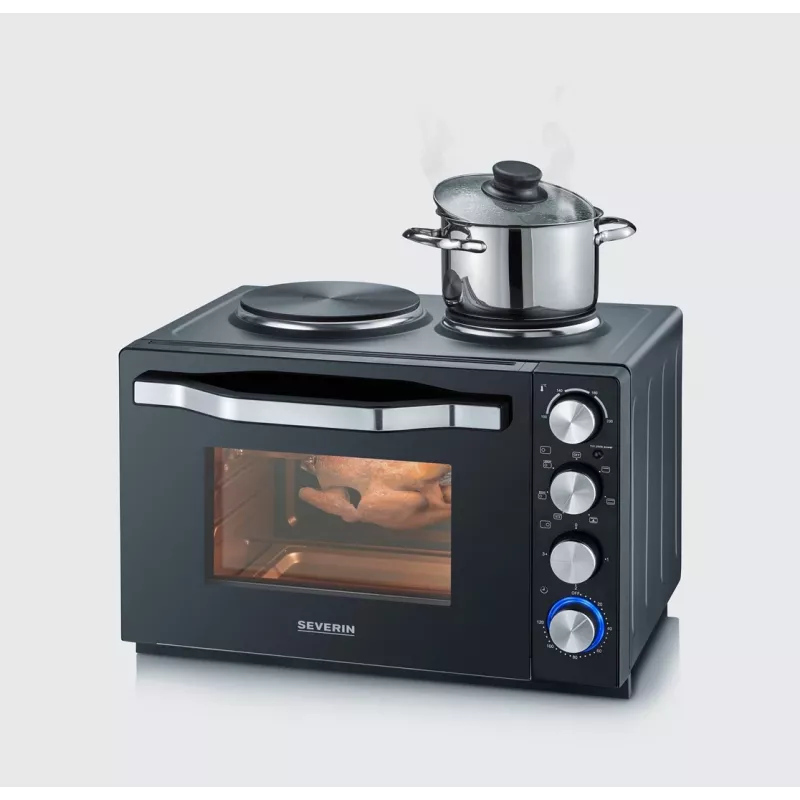 Severin TO 2073 XXL Mini-Backofen 60 L 2200 W Schwarz Grill