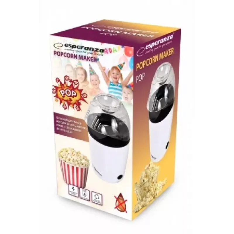 Popcorn Popper Esperanza EKP006 Schwarz Weiß
