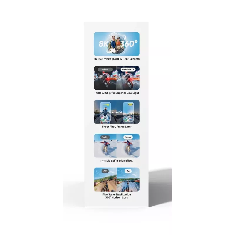 Insta360 X5 Bundle Action-Sportkamera 72 MP 8K Ultra HD 360°