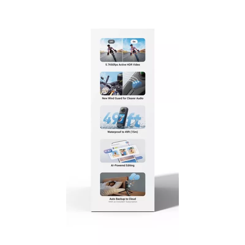 Insta360 X5 Bundle Action-Sportkamera 72 MP 8K Ultra HD 360°