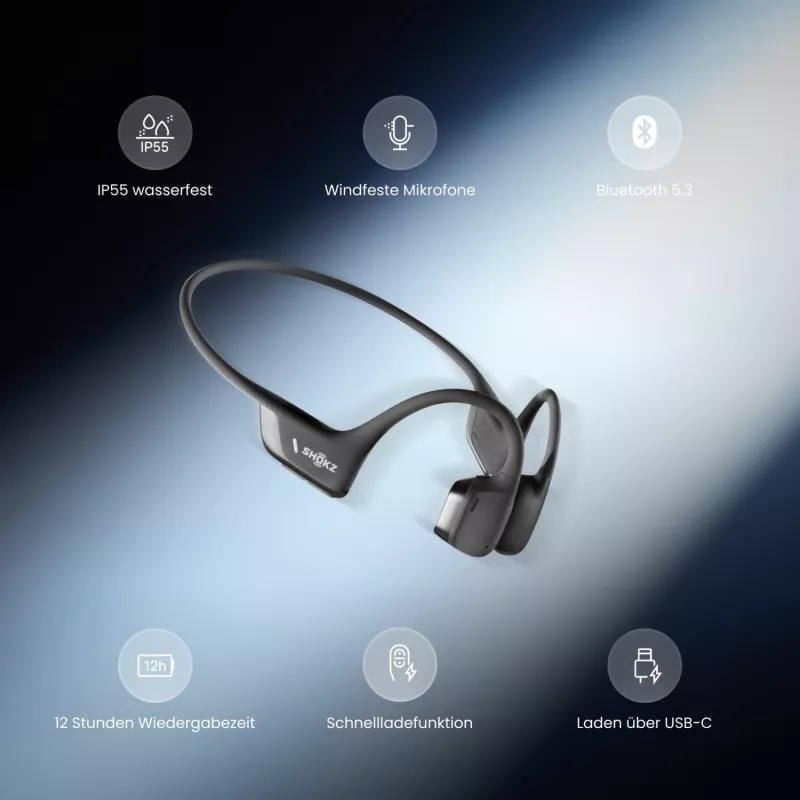 SHOKZ OpenRun Pro 2 Mini Headset Kabellos Ohrbügel-Sport Bluetooth Schwarz