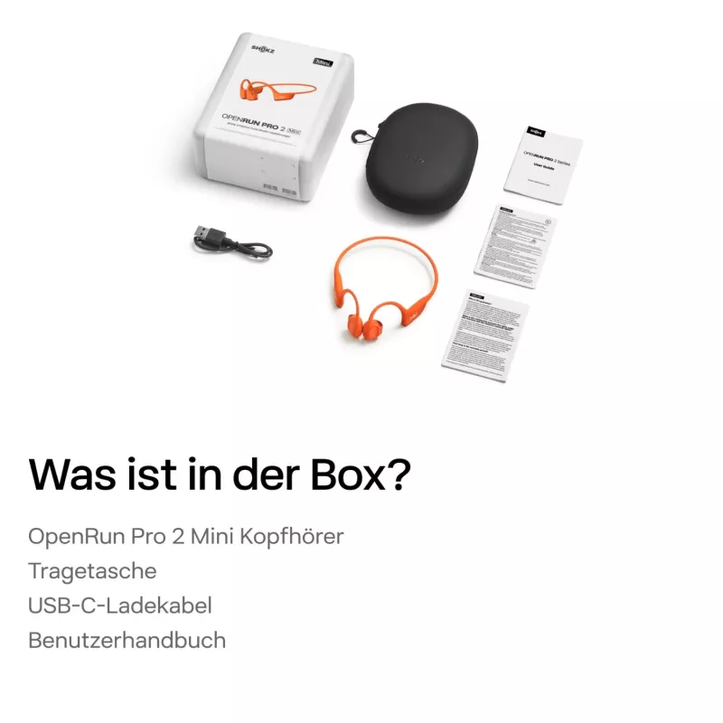 SHOKZ OpenRun Pro 2 Mini Headset kabellos Ohrbügel Sport Bluetooth Orange