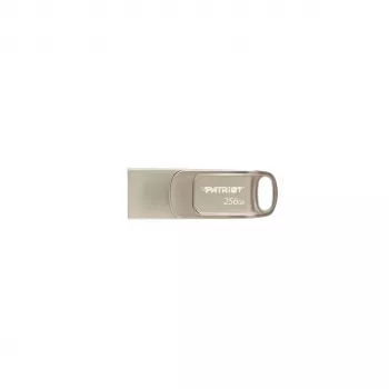 USB-Flash-Laufwerk PATRIOT PS256GT560DS5D 256 GB USB 3.2 (USB-A/USB-C) drehbar, silber, 120 MB/s