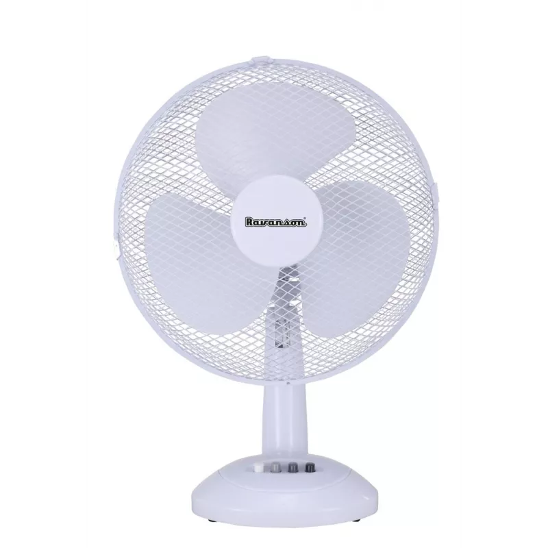 Haushaltstischventilator Ravanson WT-1023 — 27 cm Klinge, 3-flügelig, 2 Geschwindigkeiten, 23 W, weiß
