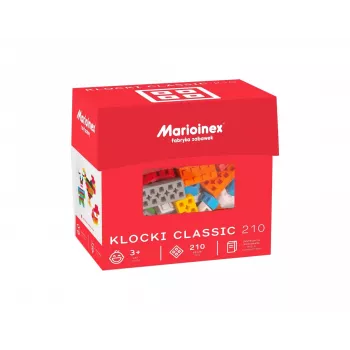 Baukasten-Set Marioinex Blocks Classic 210 Stück, kompatible Steckbausteine, sortierte Farben