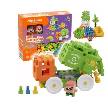 Spielzeugbausteine Marioinex Blocks Waffle mini Müllauto 14 Stk. 903131