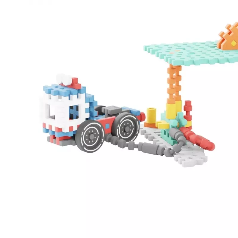 Baustein-Set Marioinex Mini Waffle Blocks Tankstelle, 148 Teile, mehrfarbig, ab 6 Jahren