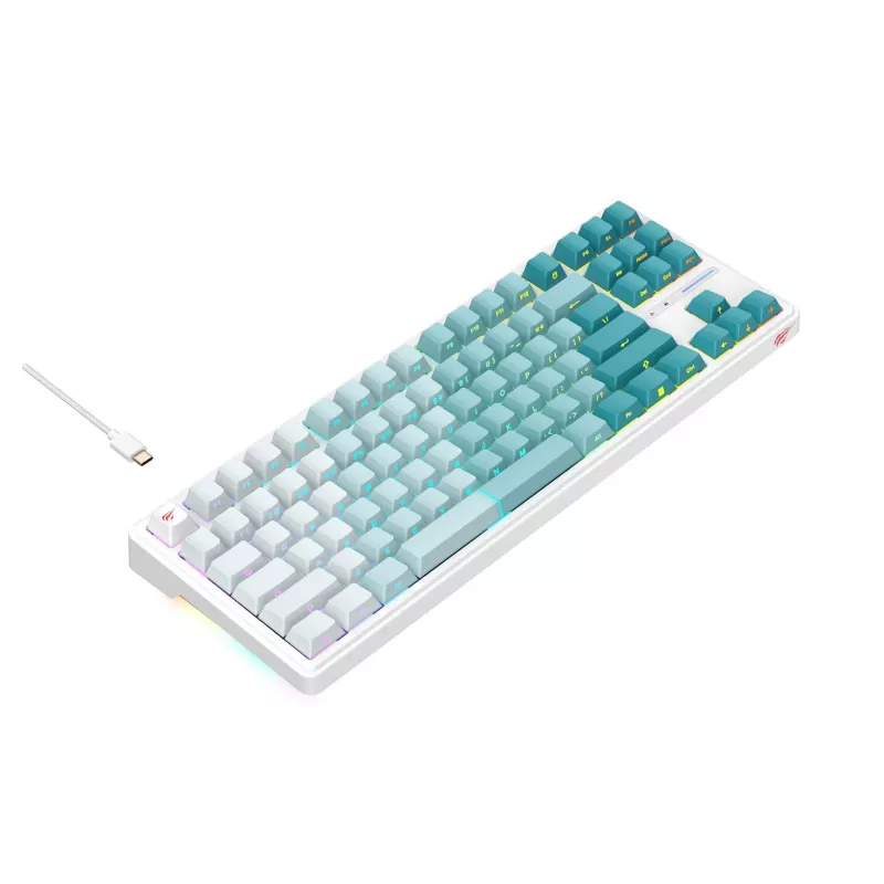 Havit KB901L Gaming-Tastatur weiß und grün USB kabelgebunden RGB-LED