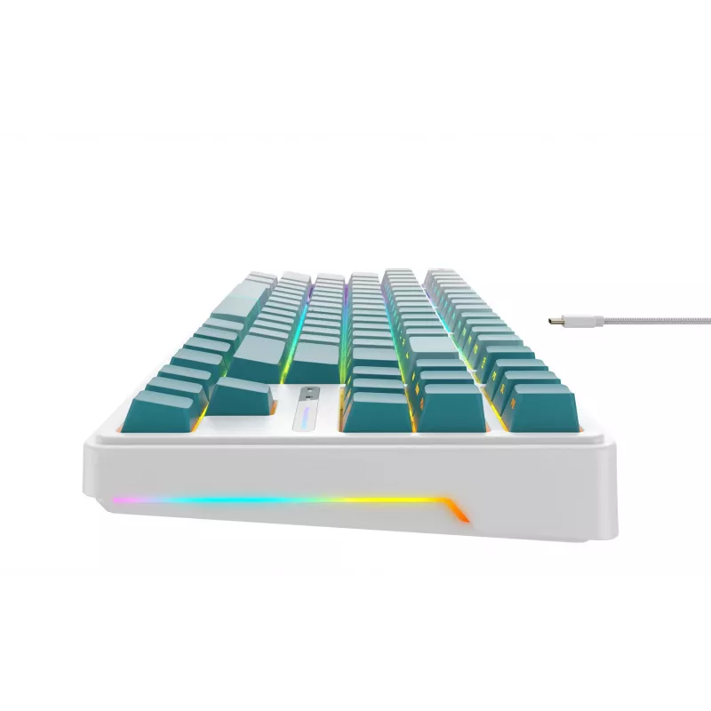 Havit KB901L Gaming-Tastatur weiß und grün USB kabelgebunden RGB-LED