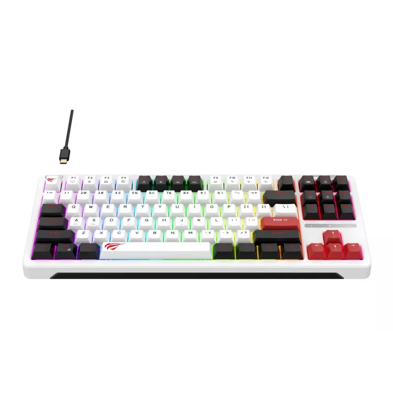 Havit KB902L Gaming-Tastatur 80% kabelgebunden USB QWERTY 88 Tasten RGB LED