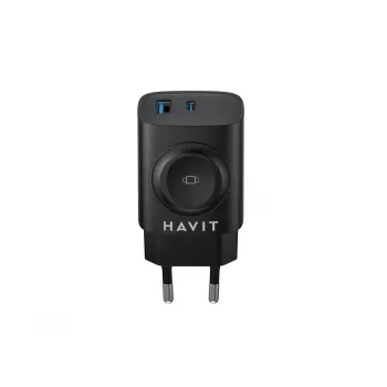 Havit UC132 EU GaN 22W Dual-Port-Ladegerät kabelloses Laden schwarz