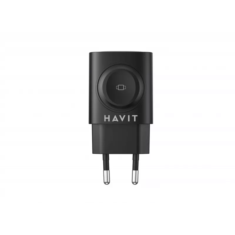 Havit UC132 EU GaN 22W Dual-Port-Ladegerät kabelloses Laden schwarz